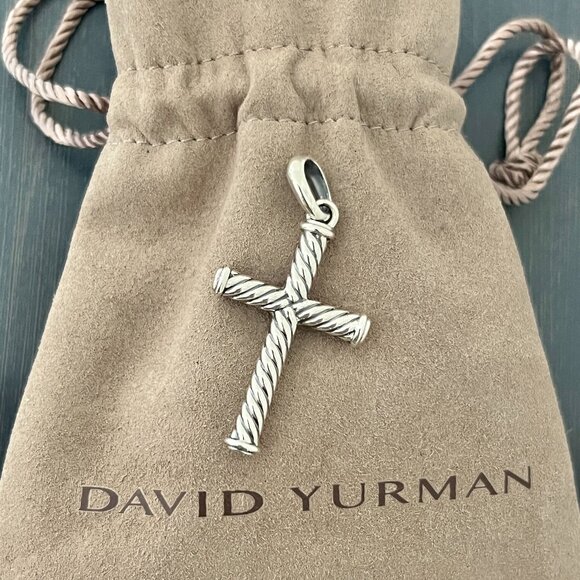 David Yurman Other - David Yurman Men's Sterling Silver Cable Rope Cross Pendant Amulet